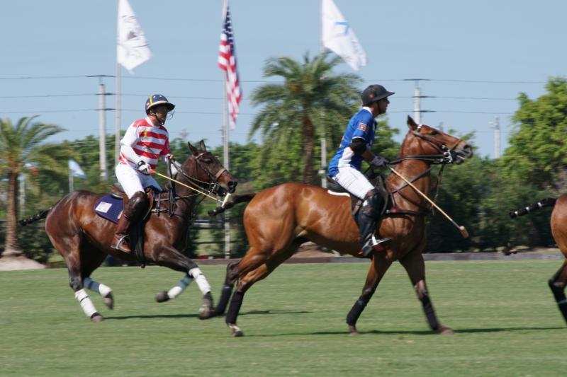 Karl Hilberg of Navy pursues Pablo Dorignac of Grand Champions. Photo courtesy ChukkerTV.