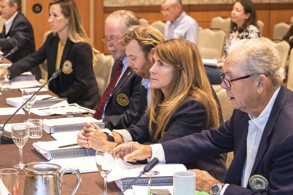 USPA Governor at Large, Dennis Geiler, Florida Circuit Governor Stephen Orthwein Jr., USPA Governor at Large Maureen Brennan and Great Plains Circuit Governor David Ragland. 