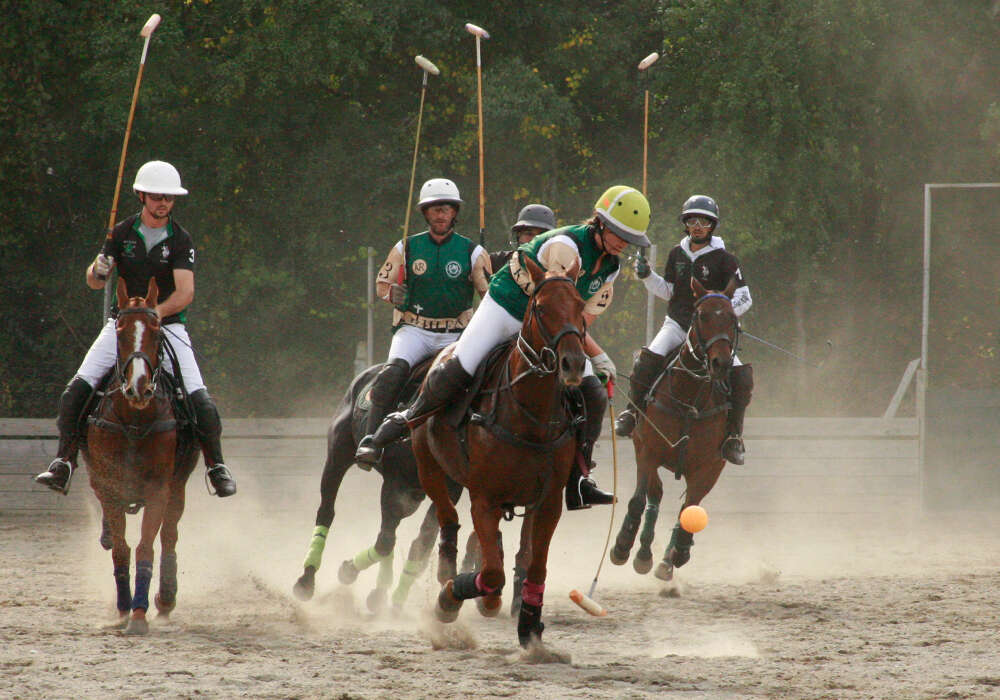 Most Valuable Player Ariadne Dogani skillfully takes the ball on a breakaway.