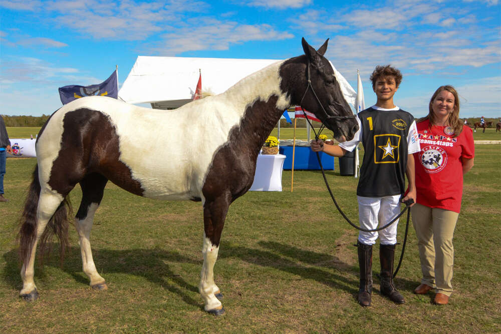 Army's Lance Stefanakis with Best Playing Pony Mariposa.