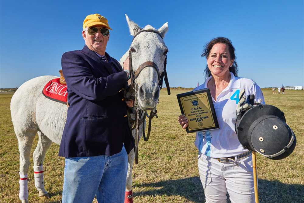 Best Playing Pony India, pictured with USPA Governor-at-Large Steve Armour and Ursula Pari.