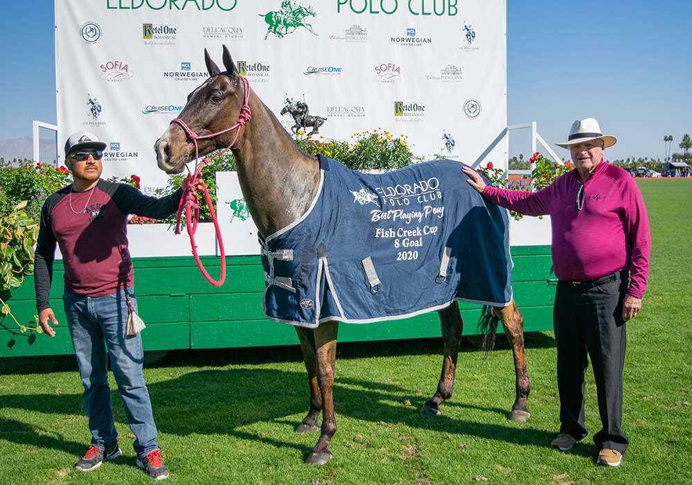 Best Playing Pony: Monje - played and owned by Marcos Llambias (not pictured due to injury), presented by Fred Mannix and pictured with Jorge Osbaldo Sanchez.