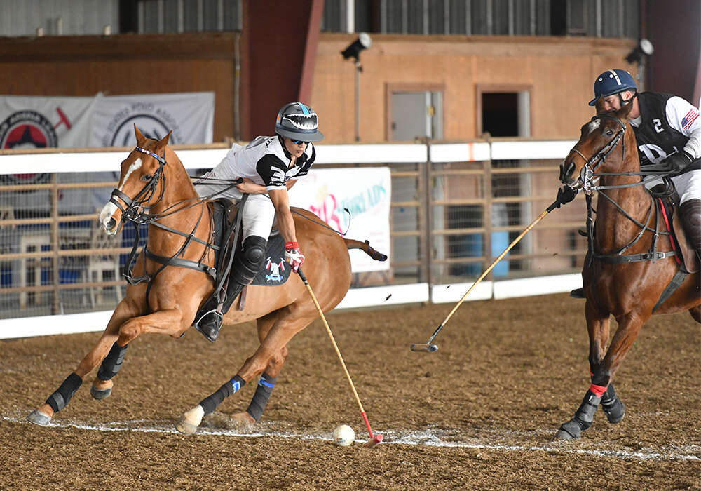 Lance Stefanakis taking the ball on the nearside in the Southwestern Circuit General George S. Patton, Jr.