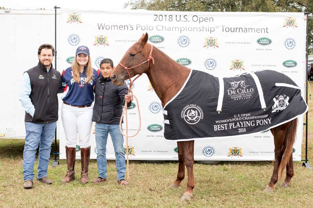 Best Playing Pony Amateur was presented to Emma, pictured with Dr. DeCillo of DeCillo Equine Clinic, Courtney Price and Jose Ramon.