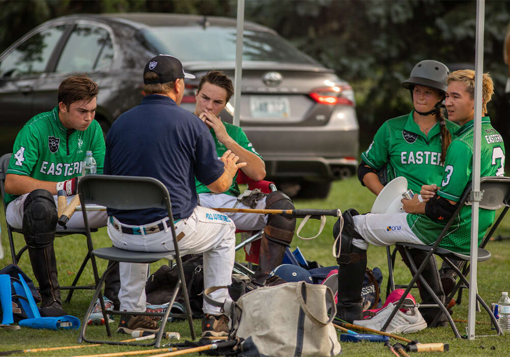 Eastern receiving coaching from Tiger Kneece. ©Kaile Roos