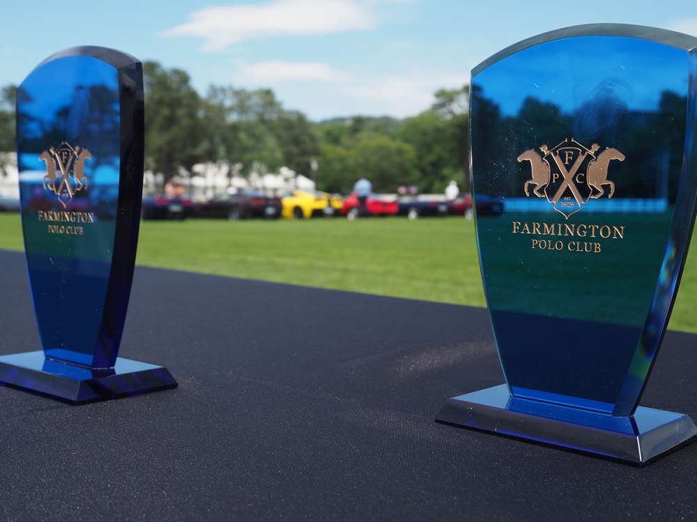 Trophies at Farmington Polo Club.