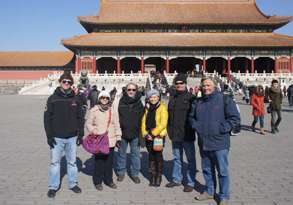 Del Sel in Beijing, China during the 2012 Snow Polo World Cup alongside current USPA President Anthony Coppola, Daniel Boudou and Chris Bethel.