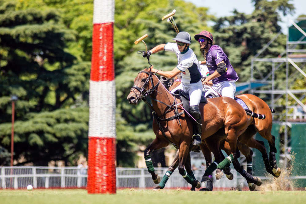 Jared Zenni of La Cañada Daily Racing Form on the ball during his team's first game in the Argentine Open. 