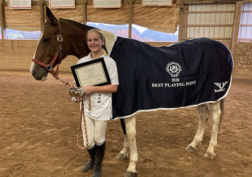 Best Playing Pony Cherokee, owned by Marlan Farm and played by Izzy Brockett.