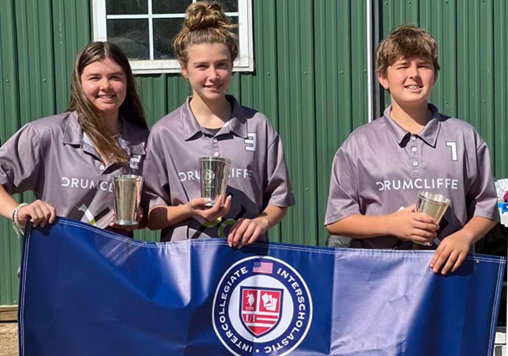 Marlan Farm Polo Club’s Southeastern Region Middle School Tournament Champions: Grey- Sierra Blevins, Ana Grace Karpovich, Lahsen Benyoussef.