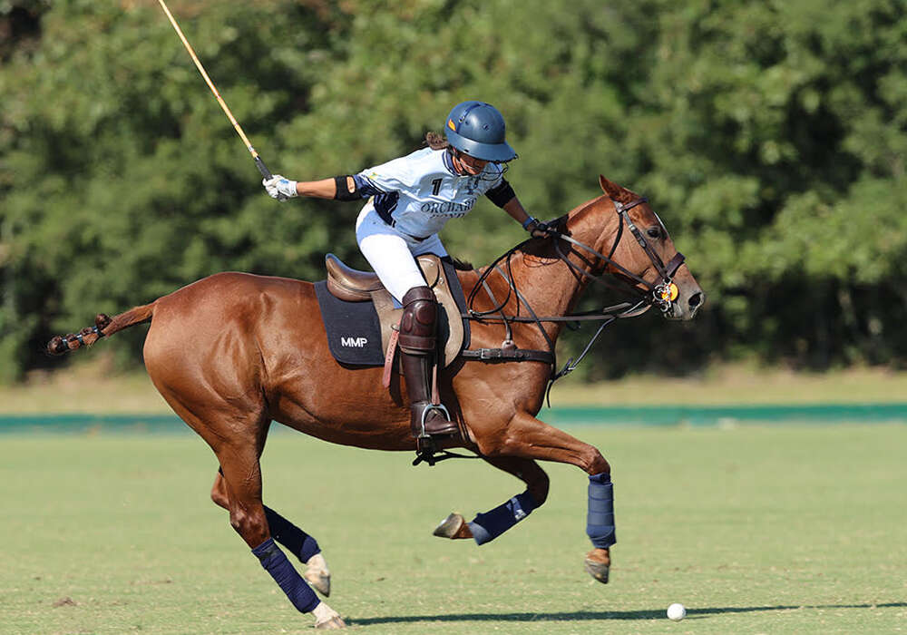 Orchard Pond-Un-Stable's Mary Phipps on a breakaway.