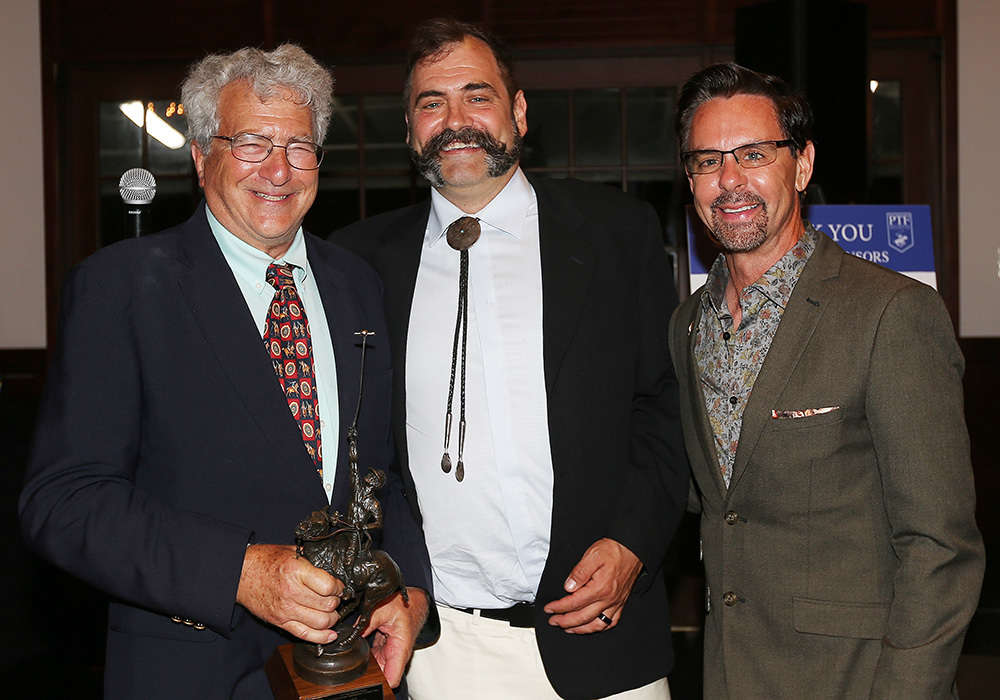 Danny Scheraga was presented with the Russ Sheldon Award for Outstanding Contribution to Arena Polo. Pictured with USPA CEO Robert Puetz and Dan Coleman.