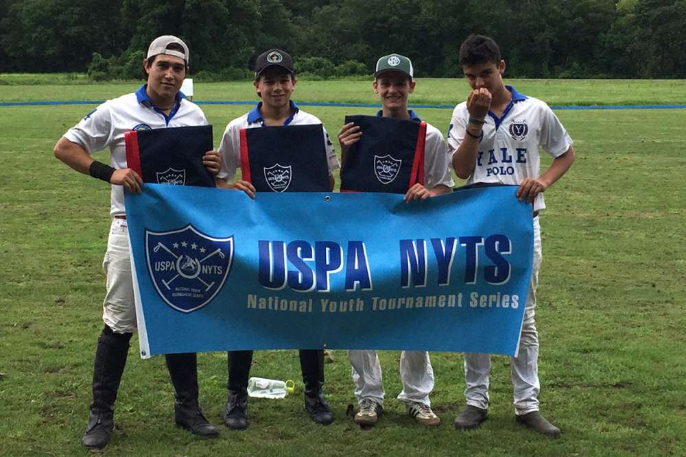 Simsbury Polo Club NYTS Qualifiers winners: White - (L to R) Taylor Palacios, Morgan Palacios, Noah Fioravanti, Oliver Wieser.