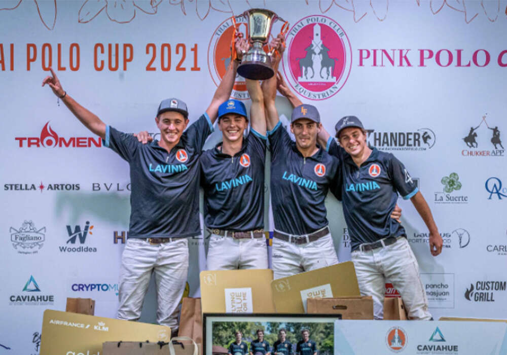 2021 Thai Polo Cup Champions: Lavinia- Ramon Cassino, Jack Whitman, Carlos Maria "Toly" Ulloa, Manu Gímenez Villamil. ©Justine Jacquemot