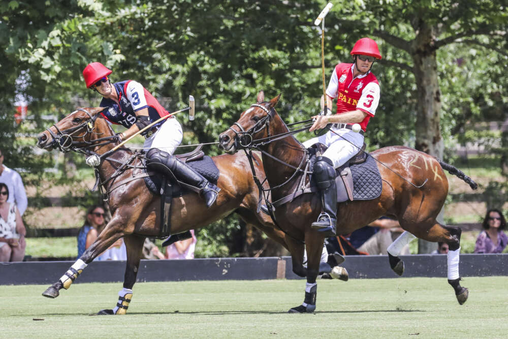 USA's Felipe Viana sends a neckshot across field.