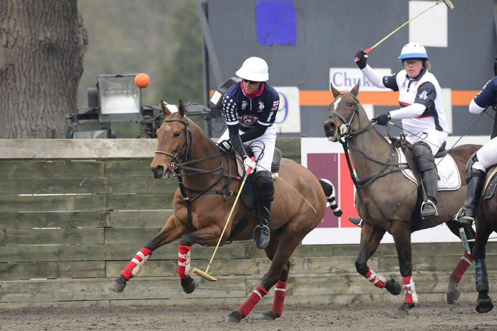 USA's Tommy Collingwood takes the ball on the nearside. 