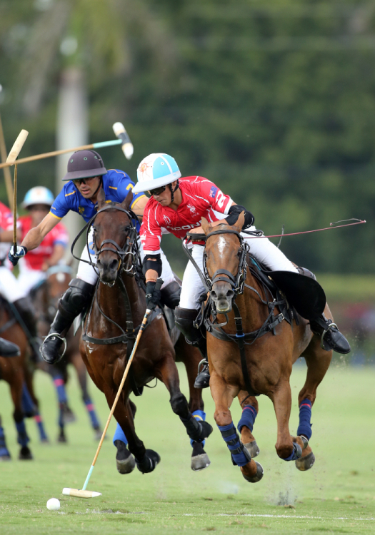 Scone's Poroto Cambiaso and Park Place's Hilario Ulloa competing in the 2021 GAUNTLET OF POLO® U.S. Open Polo Championship® final at International Polo Club Palm Beach, in Wellington, Florida. ©David Lominska