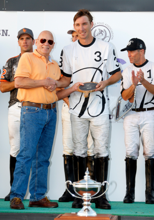 Most Valuable Player Jorge "Tolito" Fernandez Ocampo Jr. Presented by George Dupont, Executive Director of Museum of Polo & Hall of Fame.