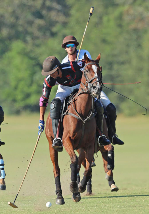 La Bourgogne's Alan Martinez manoeuvres ahead of Orchard Pond-Un-Stable's Sterling Giannico.