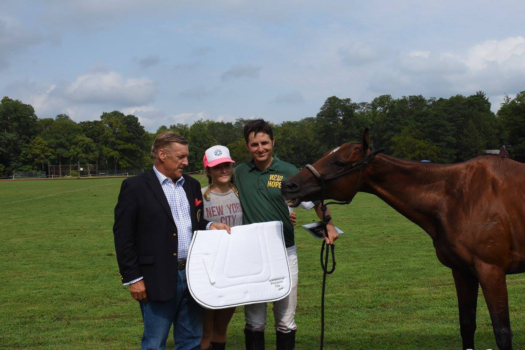 Tinicum Park Polo Club President Christoph Gerberding with Marcos Bignoli and Best Playing Pony California.