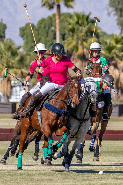 Santa Barbara's Cory Williams executing a ride off on La Herradura's Catlin Dix.
